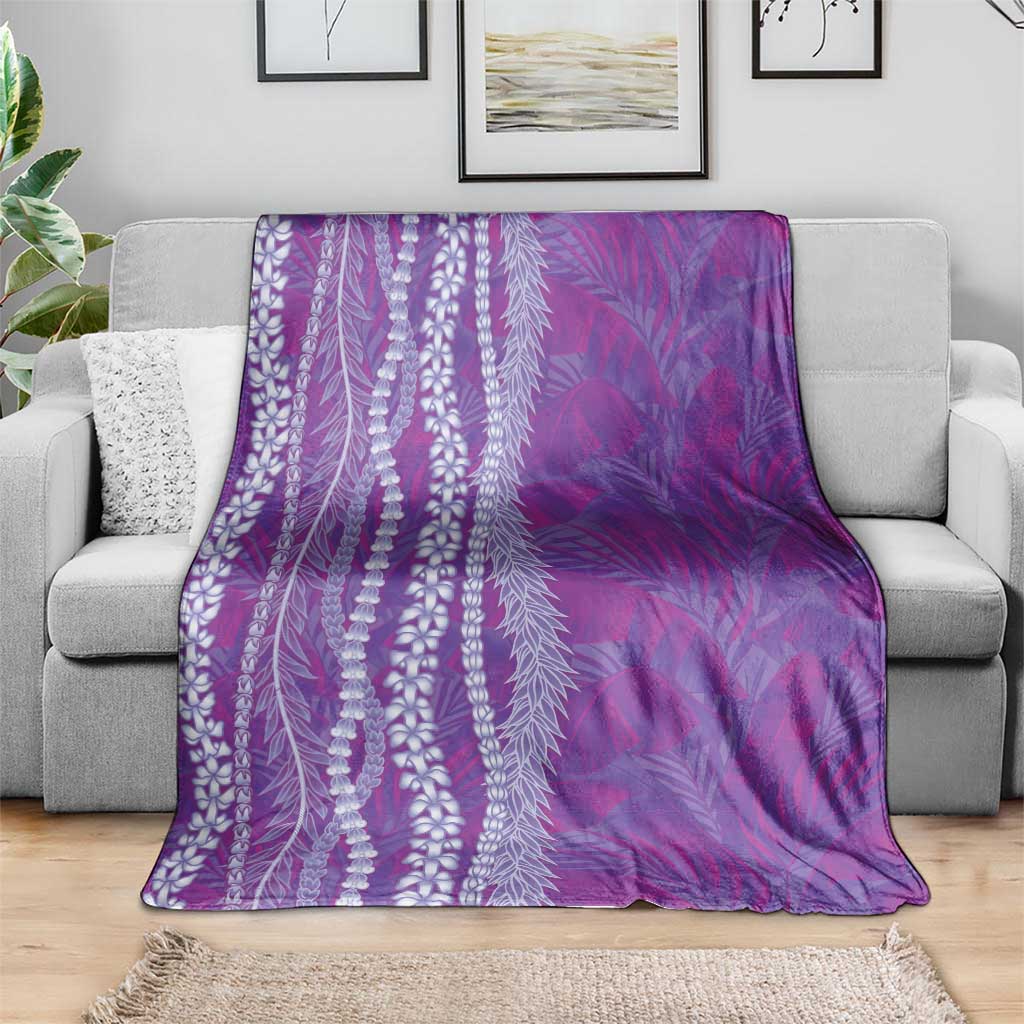 Hawaii Prince Kuhio Blanket Violet Hawaiian Lau Maia With Leis LT05 - Polynesian Pride