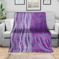 Hawaii Prince Kuhio Blanket Violet Hawaiian Lau Maia With Leis LT05 - Polynesian Pride