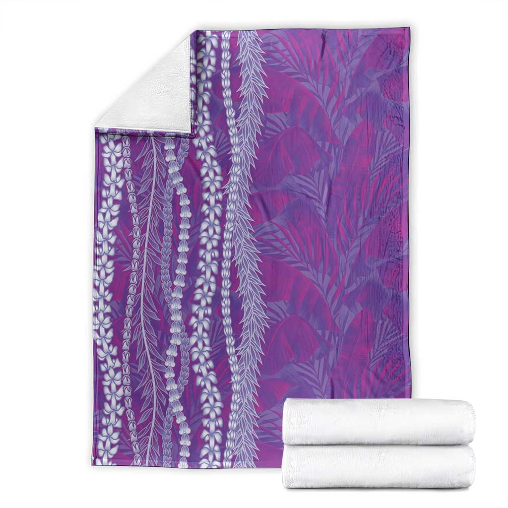 Hawaii Prince Kuhio Blanket Violet Hawaiian Lau Maia With Leis LT05 - Polynesian Pride