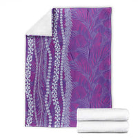 Hawaii Prince Kuhio Blanket Violet Hawaiian Lau Maia With Leis LT05 - Polynesian Pride