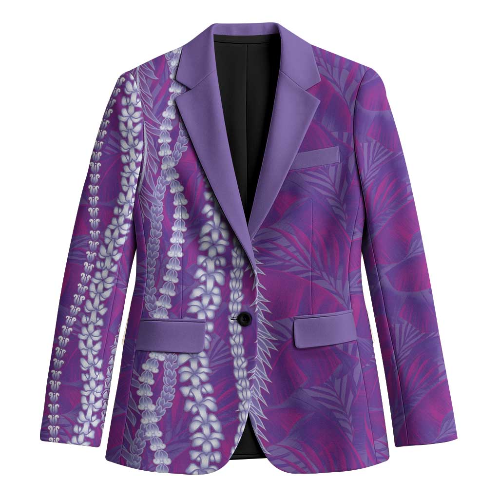 Hawaii Prince Kuhio Blazer Violet Hawaiian Lau Maia With Leis LT05 Unisex Violet - Polynesian Pride