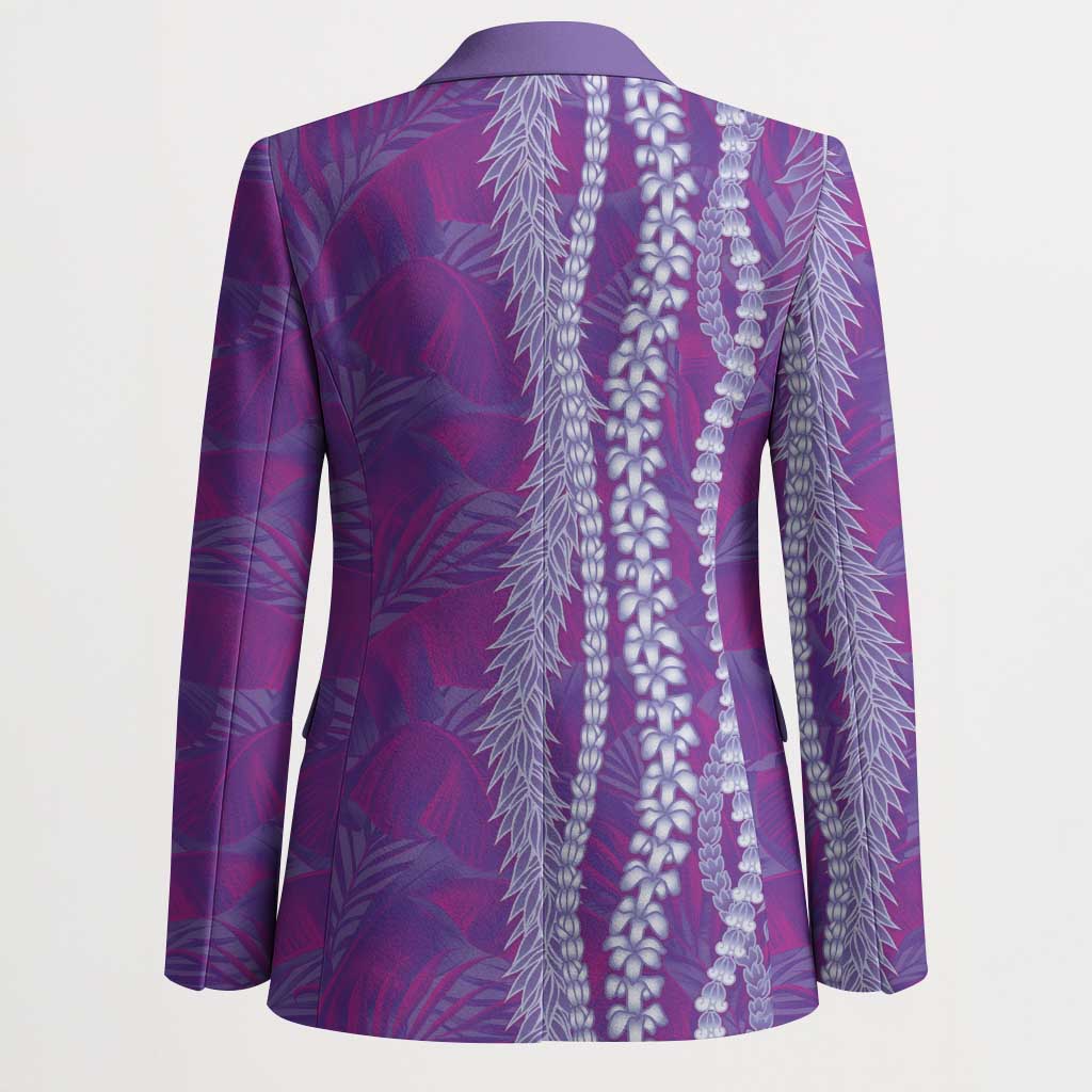 Hawaii Prince Kuhio Blazer Violet Hawaiian Lau Maia With Leis LT05 - Polynesian Pride
