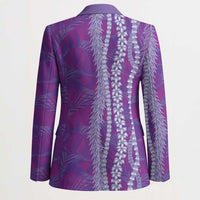 Hawaii Prince Kuhio Blazer Violet Hawaiian Lau Maia With Leis LT05 - Polynesian Pride