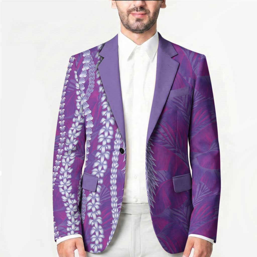 Hawaii Prince Kuhio Blazer Violet Hawaiian Lau Maia With Leis LT05 - Polynesian Pride