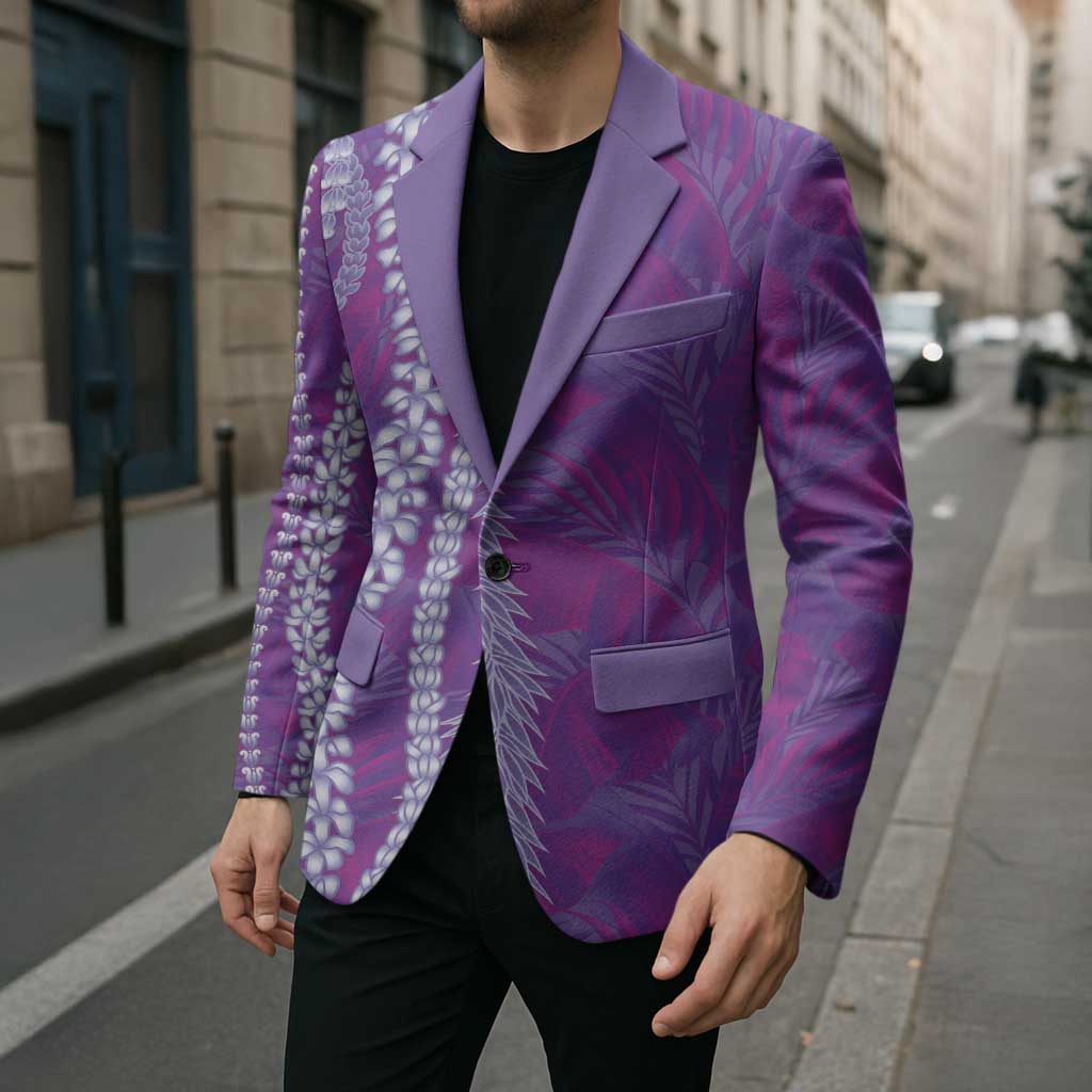 Hawaii Prince Kuhio Blazer Violet Hawaiian Lau Maia With Leis LT05 - Polynesian Pride