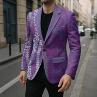 Hawaii Prince Kuhio Blazer Violet Hawaiian Lau Maia With Leis LT05 - Polynesian Pride