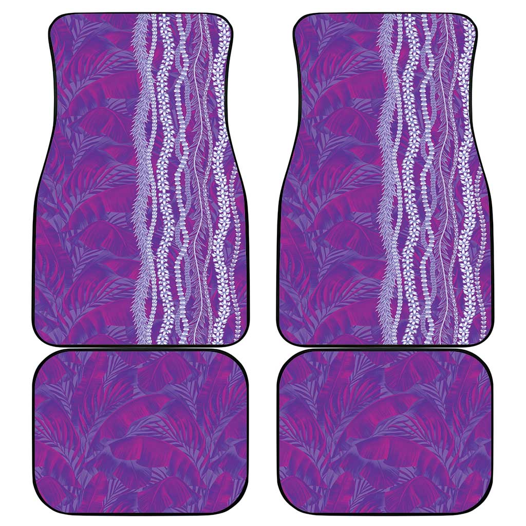 Hawaii Prince Kuhio Car Mats Violet Hawaiian Lau Maia With Leis LT05 - Polynesian Pride