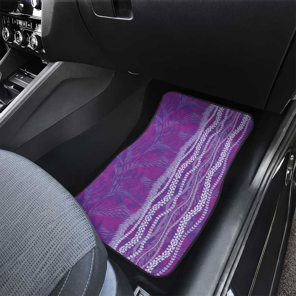 Hawaii Prince Kuhio Car Mats Violet Hawaiian Lau Maia With Leis LT05 - Polynesian Pride