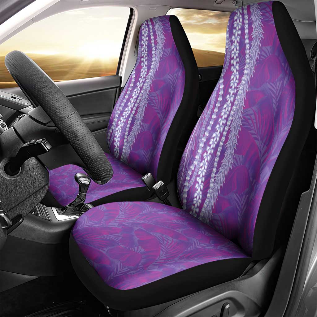 Hawaii Prince Kuhio Car Seat Cover Violet Hawaiian Lau Maia With Leis LT05 - Polynesian Pride