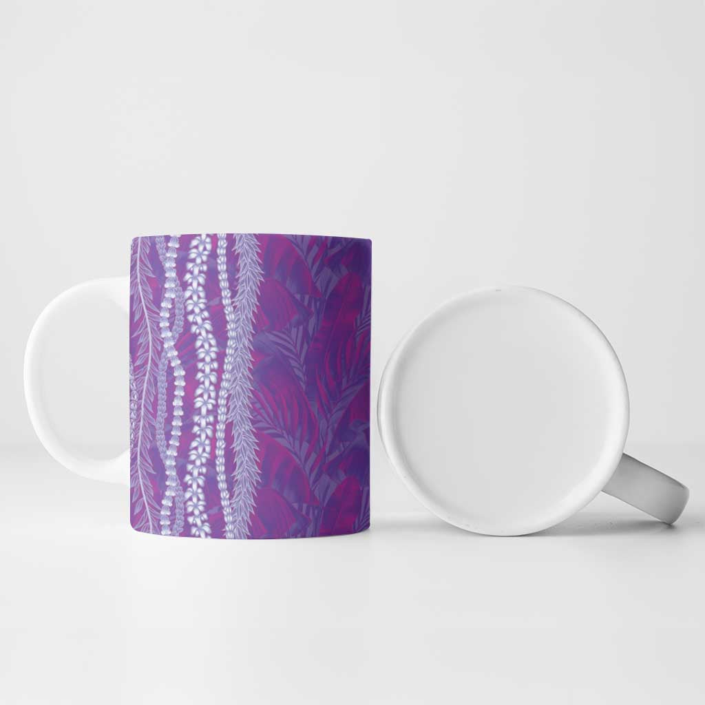 Hawaii Prince Kuhio Ceramic Mug Violet Hawaiian Lau Maia With Leis LT05 - Polynesian Pride