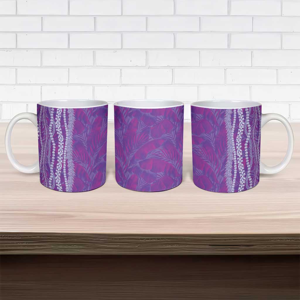 Hawaii Prince Kuhio Ceramic Mug Violet Hawaiian Lau Maia With Leis LT05 - Polynesian Pride