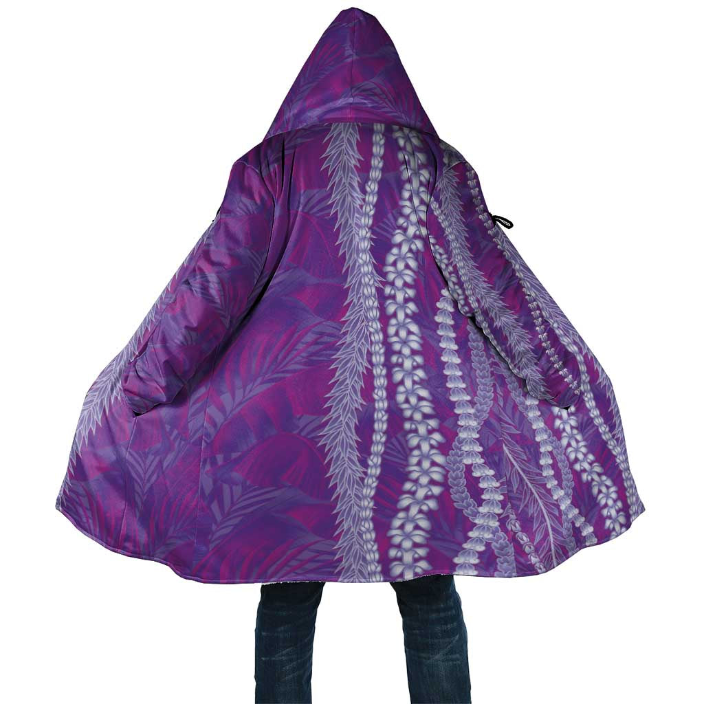 Hawaii Prince Kuhio Cloak Violet Hawaiian Lau Maia With Leis LT05 Unisex Violet - Polynesian Pride