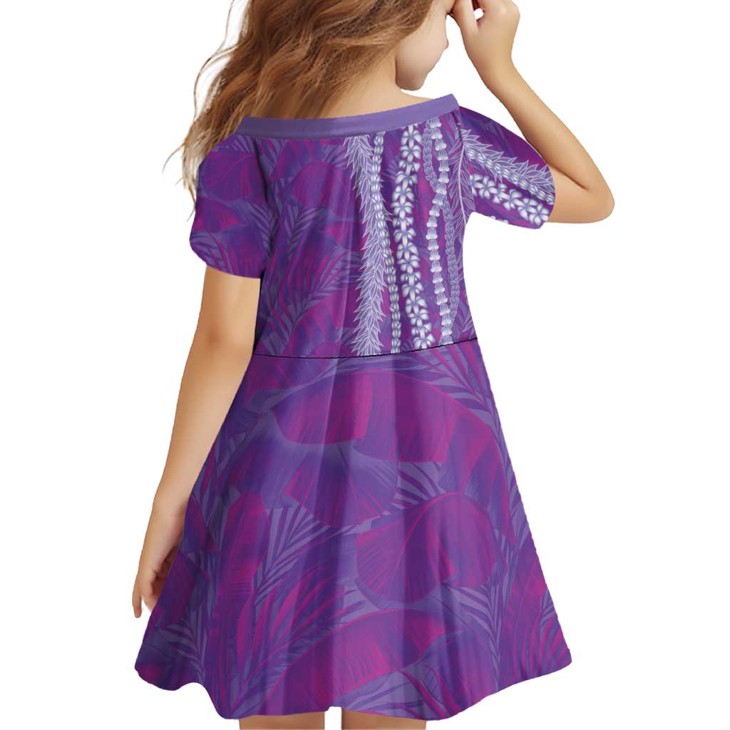 Hawaii Prince Kuhio Family Matching Mermaid Dress and Hawaiian Shirt Violet Hawaiian Lau Maia With Leis