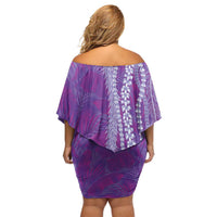 Hawaii Prince Kuhio Family Matching Off Shoulder Short Dress and Hawaiian Shirt Violet Hawaiian Lau Maia With Leis