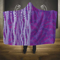 Hawaii Prince Kuhio Hooded Blanket Violet Hawaiian Lau Maia With Leis LT05 - Polynesian Pride