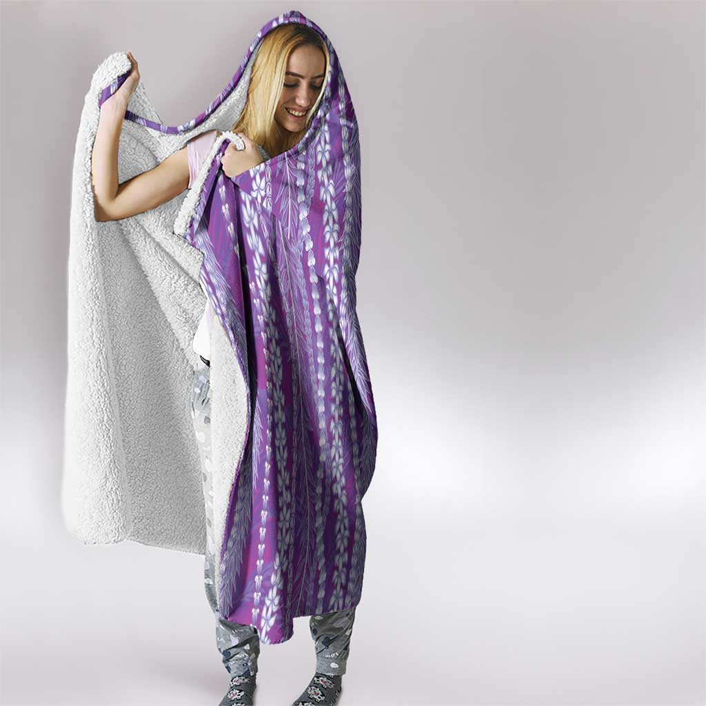 Hawaii Prince Kuhio Hooded Blanket Violet Hawaiian Lau Maia With Leis LT05 - Polynesian Pride