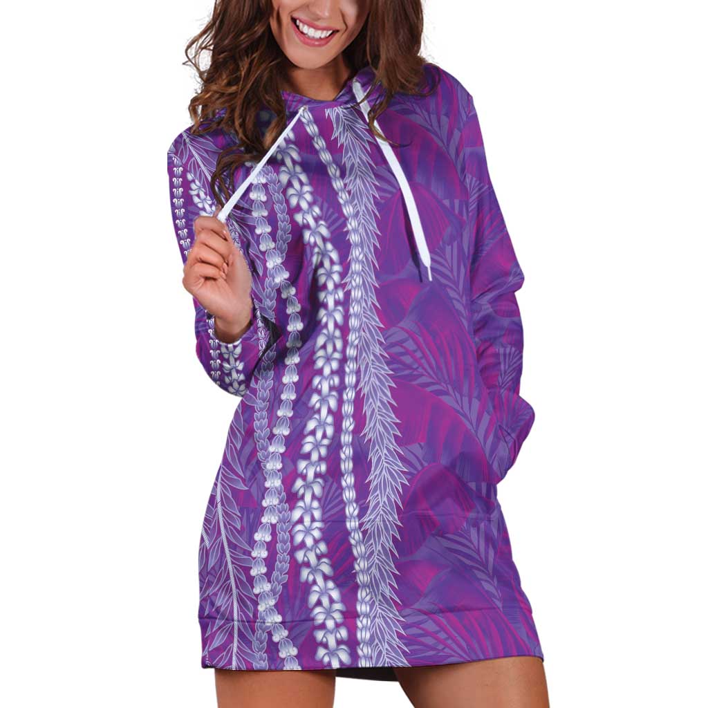 Hawaii Prince Kuhio Hoodie Dress Violet Hawaiian Lau Maia With Leis LT05 Violet - Polynesian Pride