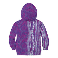 Hawaii Prince Kuhio Kid Hoodie Violet Hawaiian Lau Maia With Leis LT05 - Polynesian Pride