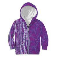 Hawaii Prince Kuhio Kid Hoodie Violet Hawaiian Lau Maia With Leis LT05 Zip Hoodie Violet - Polynesian Pride