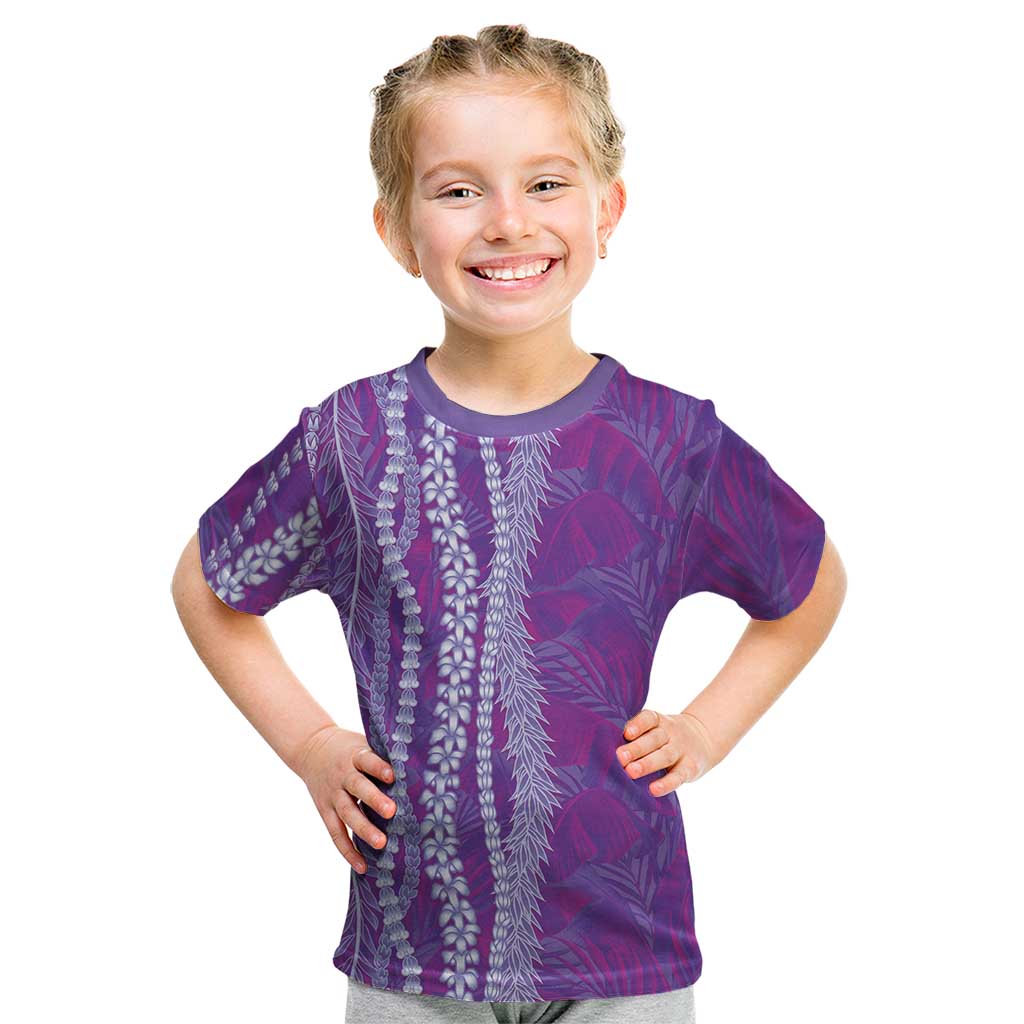 Hawaii Prince Kuhio Kid T Shirt Violet Hawaiian Lau Maia With Leis LT05 Violet - Polynesian Pride