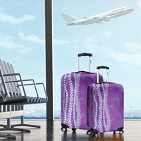 Hawaii Prince Kuhio Luggage Cover Violet Hawaiian Lau Maia With Leis