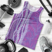 Hawaii Prince Kuhio Men Tank Top Violet Hawaiian Lau Maia With Leis LT05 - Polynesian Pride
