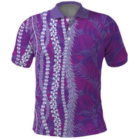 Hawaii Prince Kuhio Polo Shirt Violet Hawaiian Lau Maia With Leis LT05 Violet - Polynesian Pride