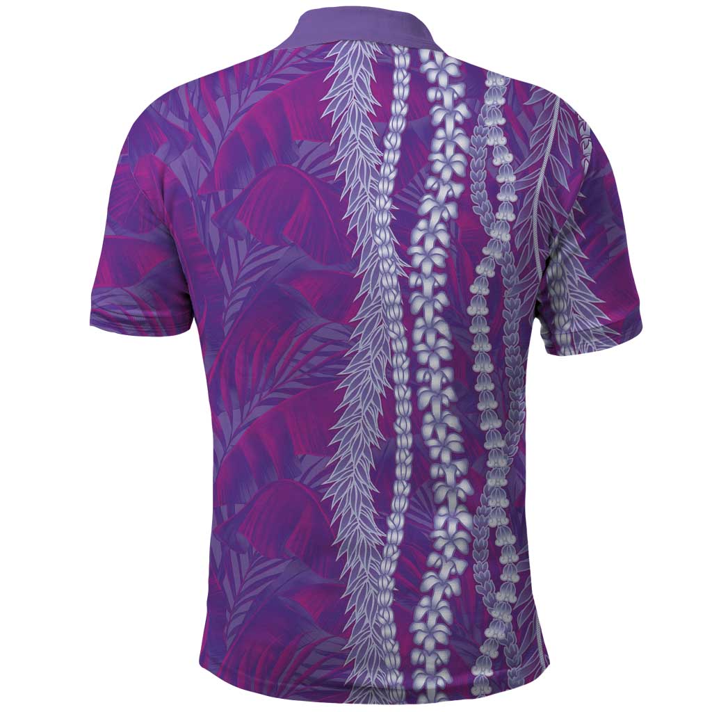 Hawaii Prince Kuhio Polo Shirt Violet Hawaiian Lau Maia With Leis LT05 - Polynesian Pride