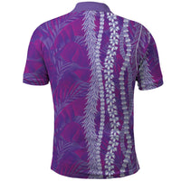 Hawaii Prince Kuhio Polo Shirt Violet Hawaiian Lau Maia With Leis LT05 - Polynesian Pride