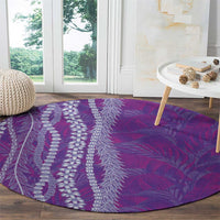 Hawaii Prince Kuhio Round Carpet Violet Hawaiian Lau Maia With Leis LT05 - Polynesian Pride