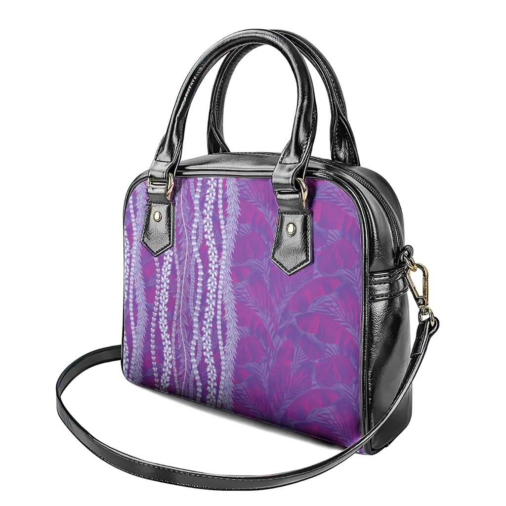 Hawaii Prince Kuhio Shoulder Handbag Violet Hawaiian Lau Maia With Leis LT05 - Polynesian Pride