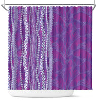 Hawaii Prince Kuhio Shower Curtain Violet Hawaiian Lau Maia With Leis LT05 Violet - Polynesian Pride