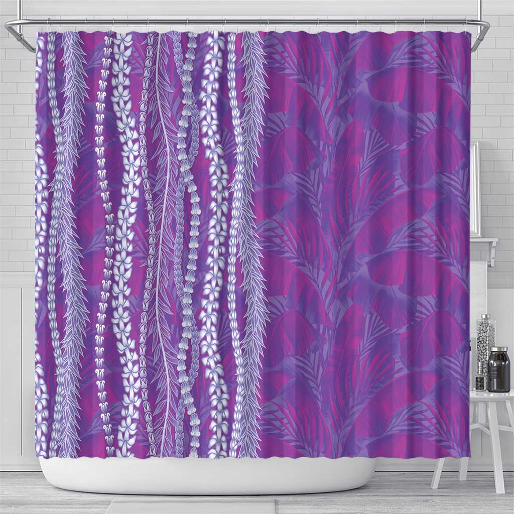 Hawaii Prince Kuhio Shower Curtain Violet Hawaiian Lau Maia With Leis LT05 - Polynesian Pride