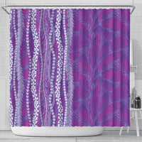 Hawaii Prince Kuhio Shower Curtain Violet Hawaiian Lau Maia With Leis LT05 - Polynesian Pride