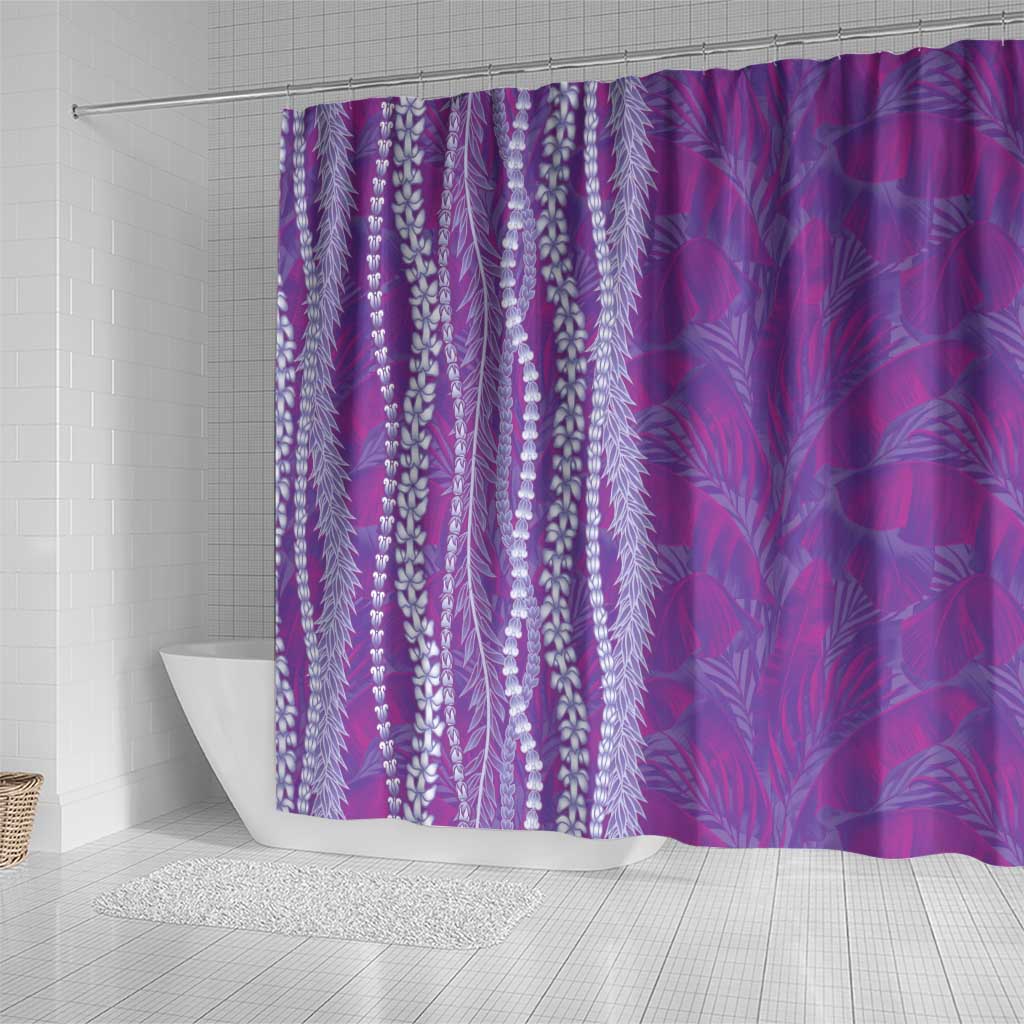 Hawaii Prince Kuhio Shower Curtain Violet Hawaiian Lau Maia With Leis LT05 - Polynesian Pride