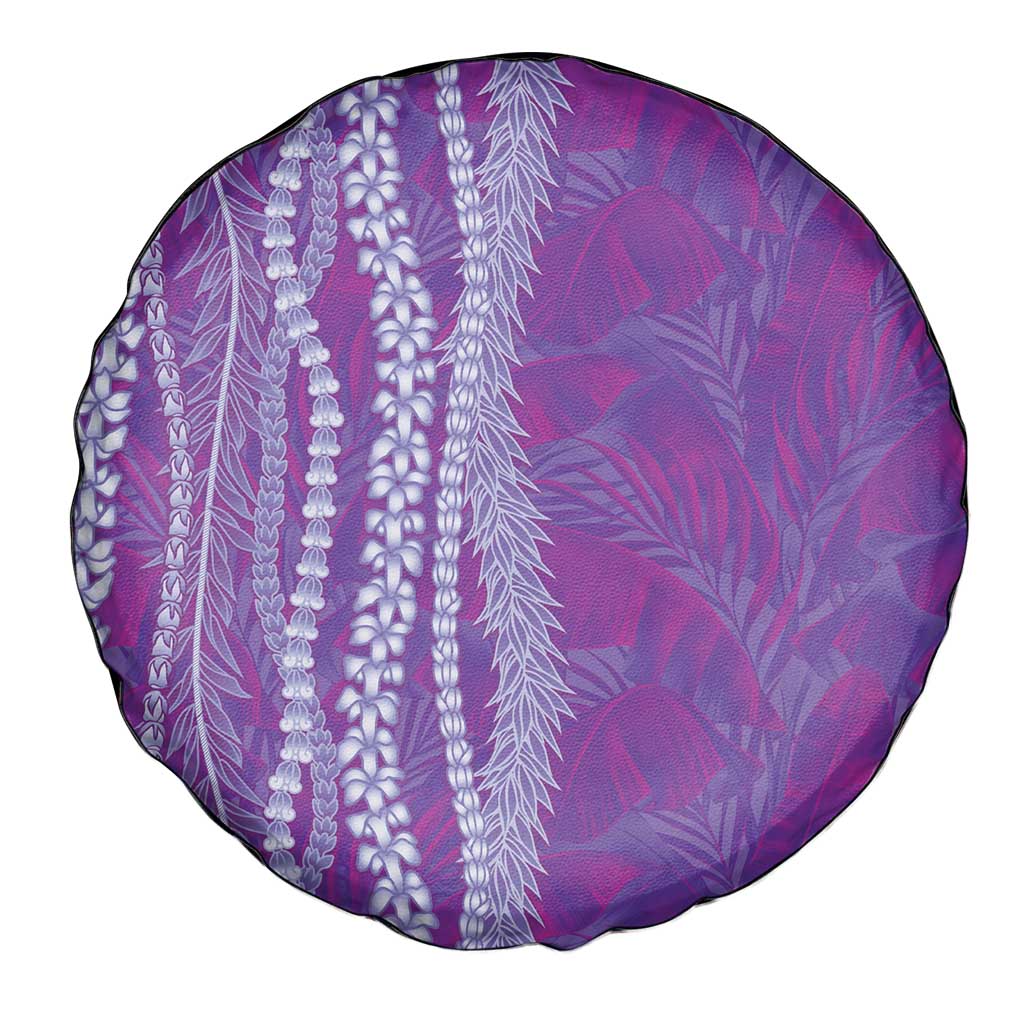 Hawaii Prince Kuhio Spare Tire Cover Violet Hawaiian Lau Maia With Leis LT05 - Polynesian Pride