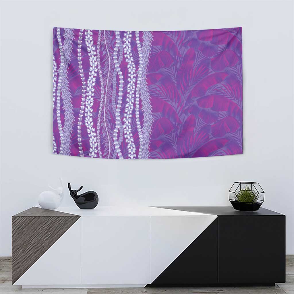 Hawaii Prince Kuhio Tapestry Violet Hawaiian Lau Maia With Leis LT05 - Polynesian Pride