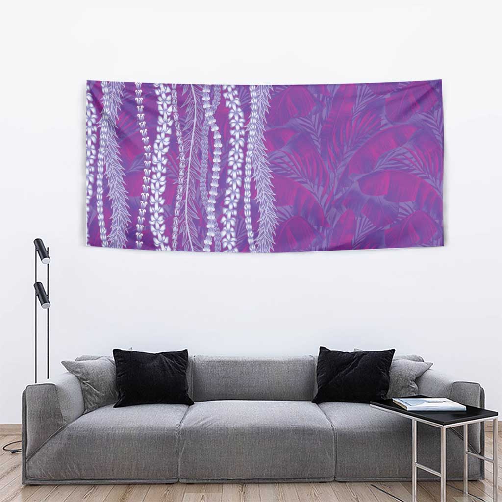 Hawaii Prince Kuhio Tapestry Violet Hawaiian Lau Maia With Leis LT05 - Polynesian Pride