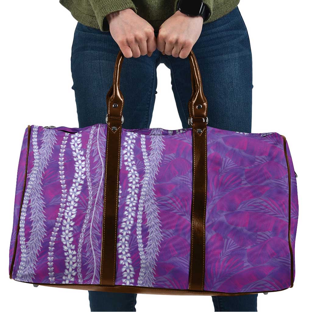 Hawaii Prince Kuhio Travel Bag Violet Hawaiian Lau Maia With Leis LT05 Violet - Polynesian Pride
