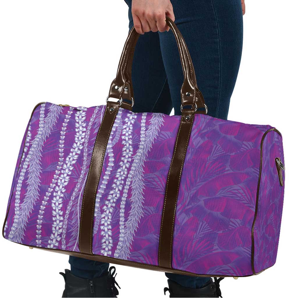 Hawaii Prince Kuhio Travel Bag Violet Hawaiian Lau Maia With Leis LT05 - Polynesian Pride