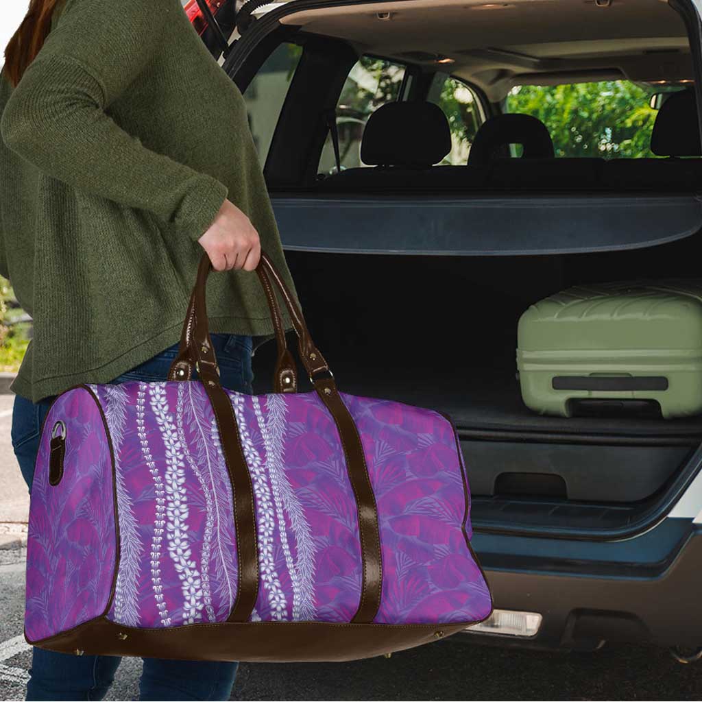 Hawaii Prince Kuhio Travel Bag Violet Hawaiian Lau Maia With Leis LT05 - Polynesian Pride