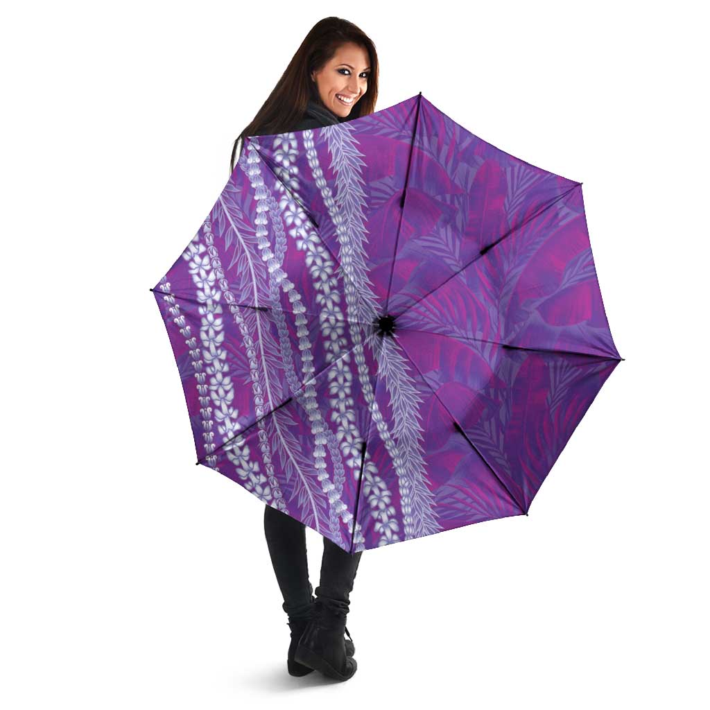Hawaii Prince Kuhio Umbrella Violet Hawaiian Lau Maia With Leis LT05 - Polynesian Pride