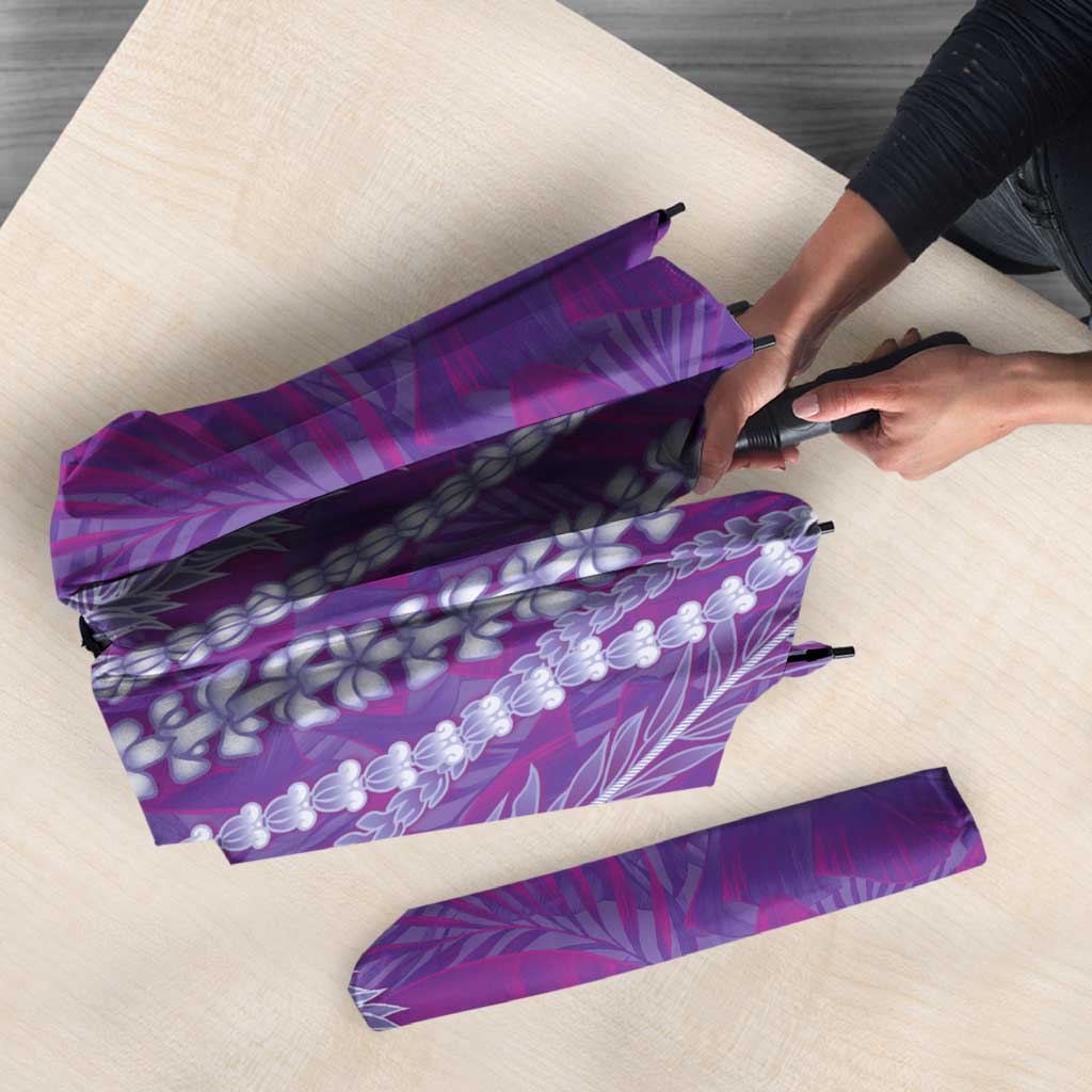 Hawaii Prince Kuhio Umbrella Violet Hawaiian Lau Maia With Leis LT05 - Polynesian Pride