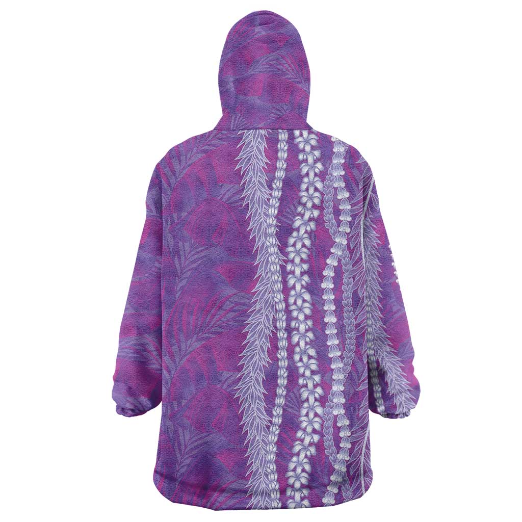 Hawaii Prince Kuhio Wearable Blanket Hoodie Violet Hawaiian Lau Maia With Leis LT05 - Polynesian Pride
