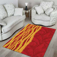 Hawaii Prince Kuhio Area Rug Red Hawaiian Lau Maia With Leis LT05 - Polynesian Pride