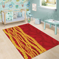 Hawaii Prince Kuhio Area Rug Red Hawaiian Lau Maia With Leis LT05 - Polynesian Pride