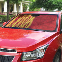 Hawaii Prince Kuhio Auto Sun Shade Red Hawaiian Lau Maia With Leis LT05 - Polynesian Pride
