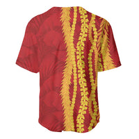 Hawaii Prince Kuhio Baseball Jersey Red Hawaiian Lau Maia With Leis LT05 - Polynesian Pride