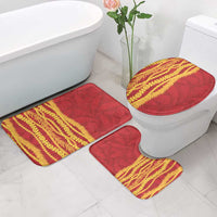Hawaii Prince Kuhio Bathroom Set Red Hawaiian Lau Maia With Leis LT05 - Polynesian Pride