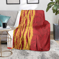 Hawaii Prince Kuhio Blanket Red Hawaiian Lau Maia With Leis LT05 - Polynesian Pride
